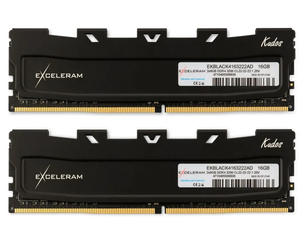 DDR4 16GB (2X8GB) 3200 MHZ BLACK KUDOS EXCELERAM 
