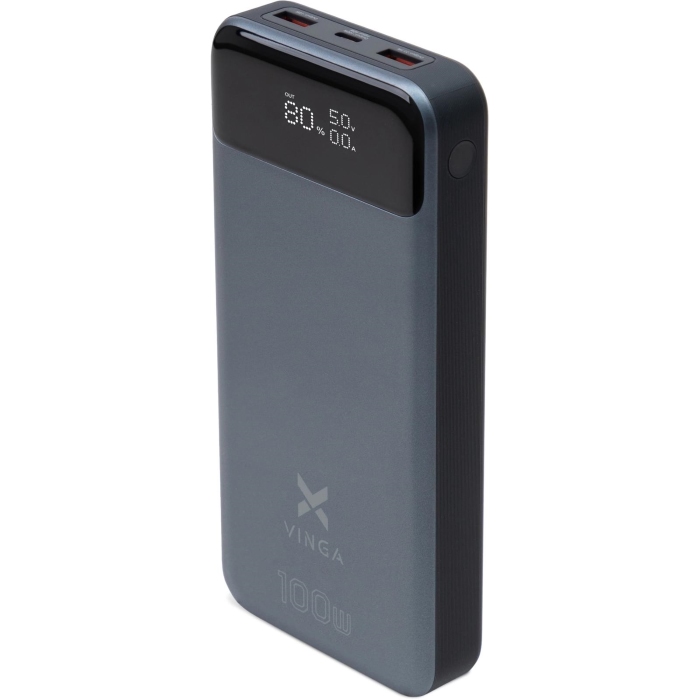 Vinga 30000 mAh 100W Display VA Grey (Li-Ion) (VPBB30100)
