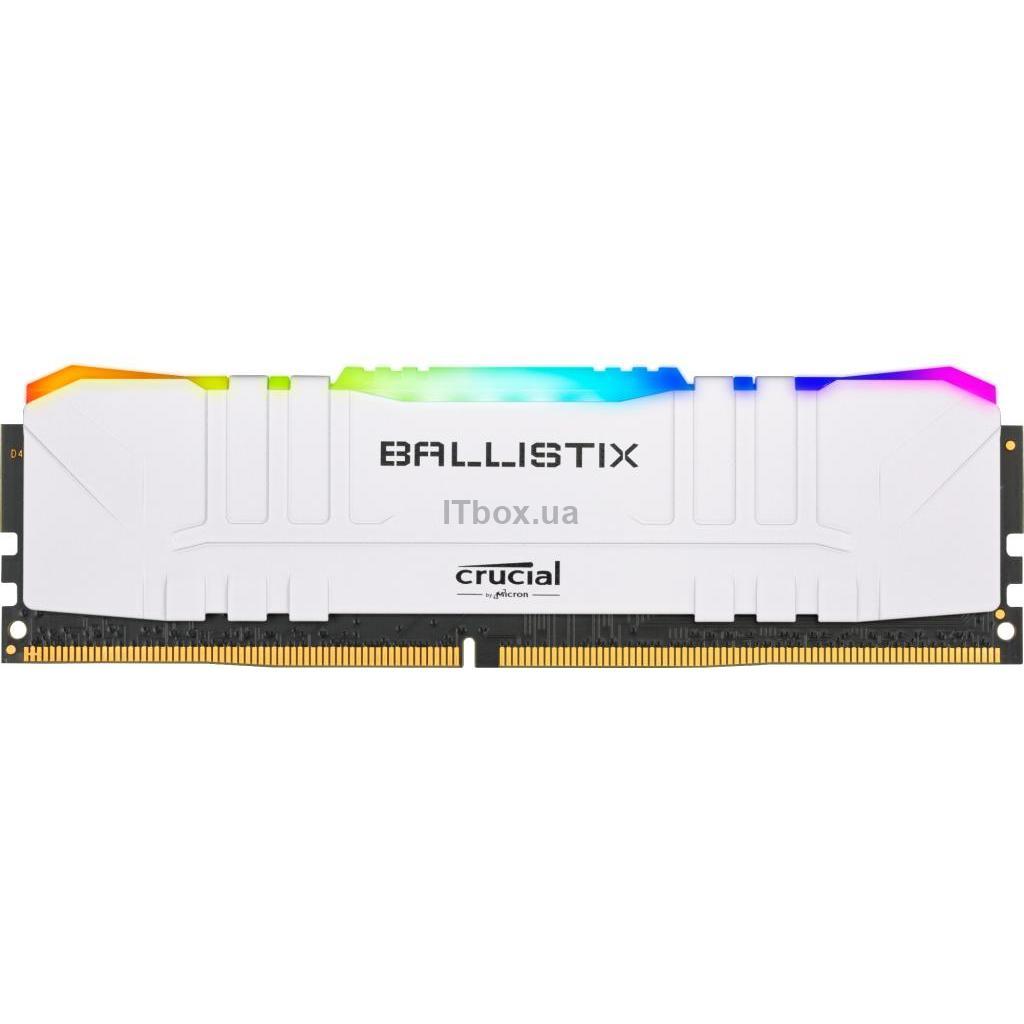 Оперативна пам’ять для ПК DDR4 16GB 3600 MHz Ballistix White RGB Micron (BL16G36C16U4WL)