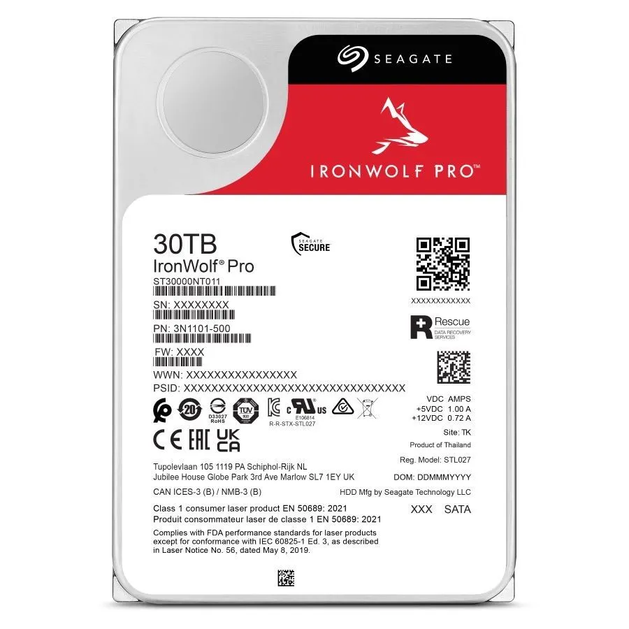 Seagate IronWolf Pro 30 ТБ (ST30000NT011) - вид спереду