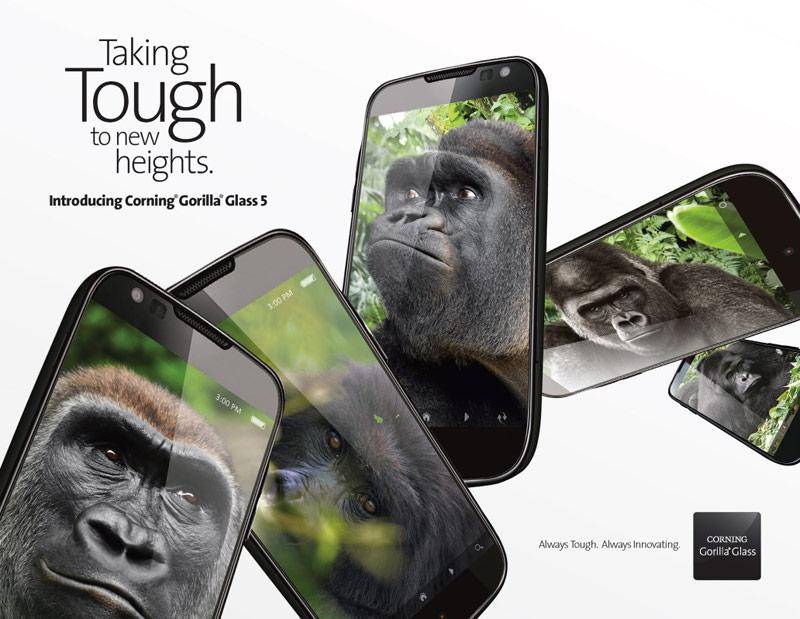Corning представила защитное стекло Gorilla Glass 5